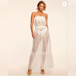 Henrietta Cotyon Embroidered Strapless Cover-Up Dress